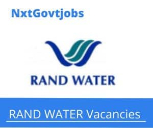 Rand Water Gardener Vacancies in Vereeniging – Deadline 12 Jul 2023
